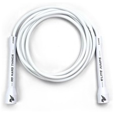 Elite Jumps 6mm PVC Jump Rope   Adjustable All-White Fitness Skipping Rope wi...
