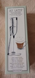 NIB Restoration Hardware Jet Latte Stainless Steel Frother w/Countertop Stand