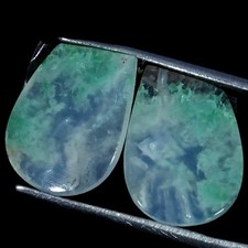 9.90Cts Natural Aqua Chalcedony Pair Fancy Cabochon Gemstone 12X15X3MM