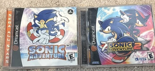 Sonic Adventure & Sonic Adventure 2 Dreamcast Manual Included(see description)