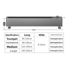 Baseboard Heater Dust Cover Sleeve Polyester Material Easy Clean Gray Dark Gray