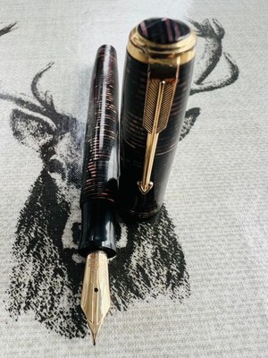Parker Vacumatic Füllfederhalter, 14k F Feder, Burgundy Pearl Laminat, serviced,1937