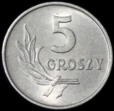 Poland 5 Groszy 1971 Aluminium Coin WCA B150