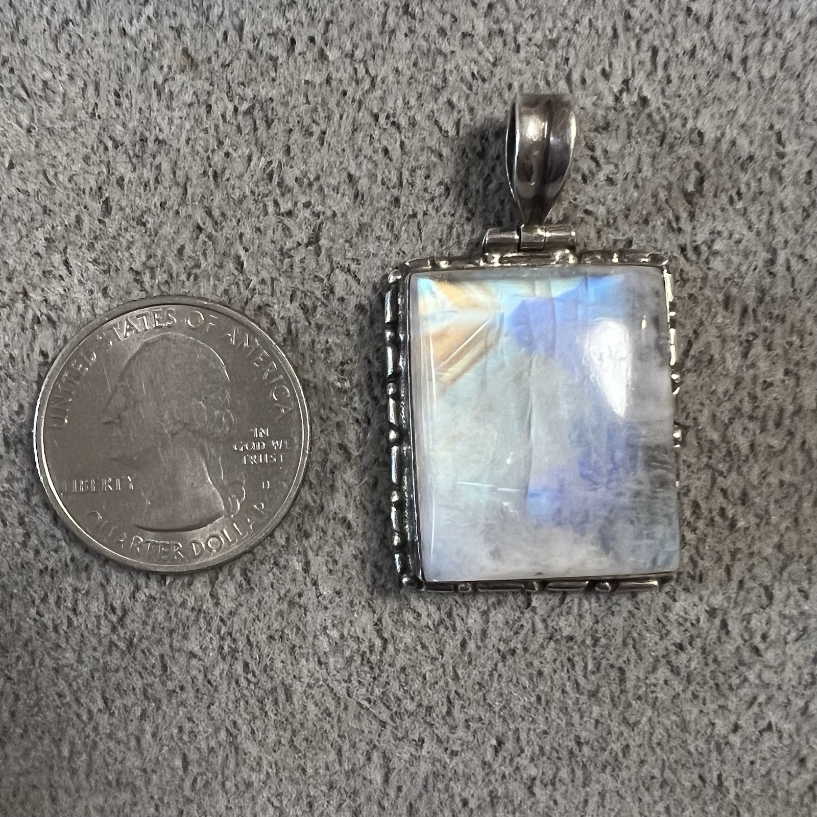 Vintage Artisan Made Rectangular Labradorite Ster… - image 10