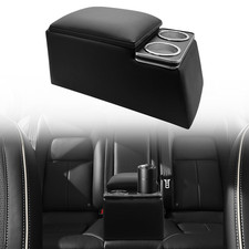 Tengbase Universal Truck Seat Organizer Armrest Padded Lid Black Storage For