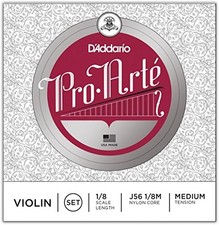 D'Addario Pro-Arte Violin String Set, 1/8 Scale, Medium Tension