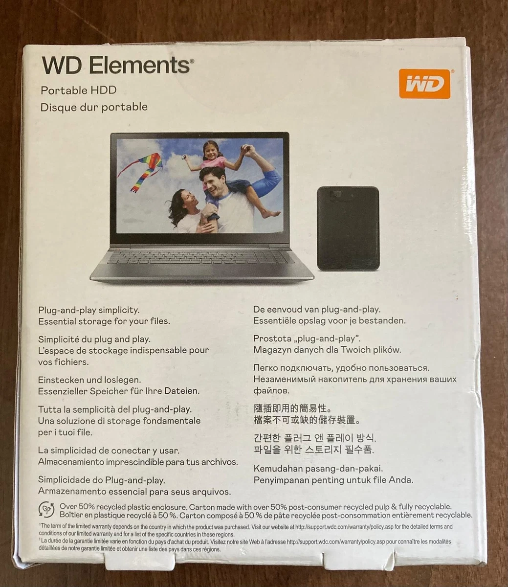 Western Digital Elements 5TB External Portable HDD 2.5" USB 3.0 XBOX PS4 PC/MAC