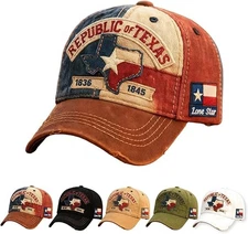Lone Star Legacy Texas Republic Baseball Cap 1836-1845 Texas Baseball Hat Unisex
