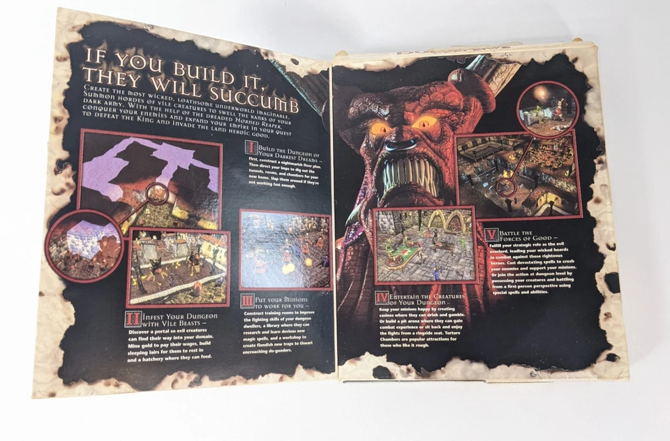 Dungeon Keeper 2 (PC, 1999) Big Box CIB w/ Manual & Inserts - Image 3 of 4