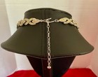 VTG ORA Parure Clear Rhinestone XO Choker & Matching Earrings 14in+3in extender — photo 4