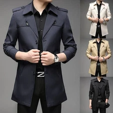 British Style Jacket Casual Outerwear Business Casual Lapel Neckline Long Sleeve