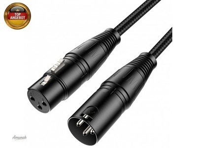 New Bee XLR Kabel Mikrofonkabel 3M, 3 polig Stereo XLR-Kabel, Stecker auf