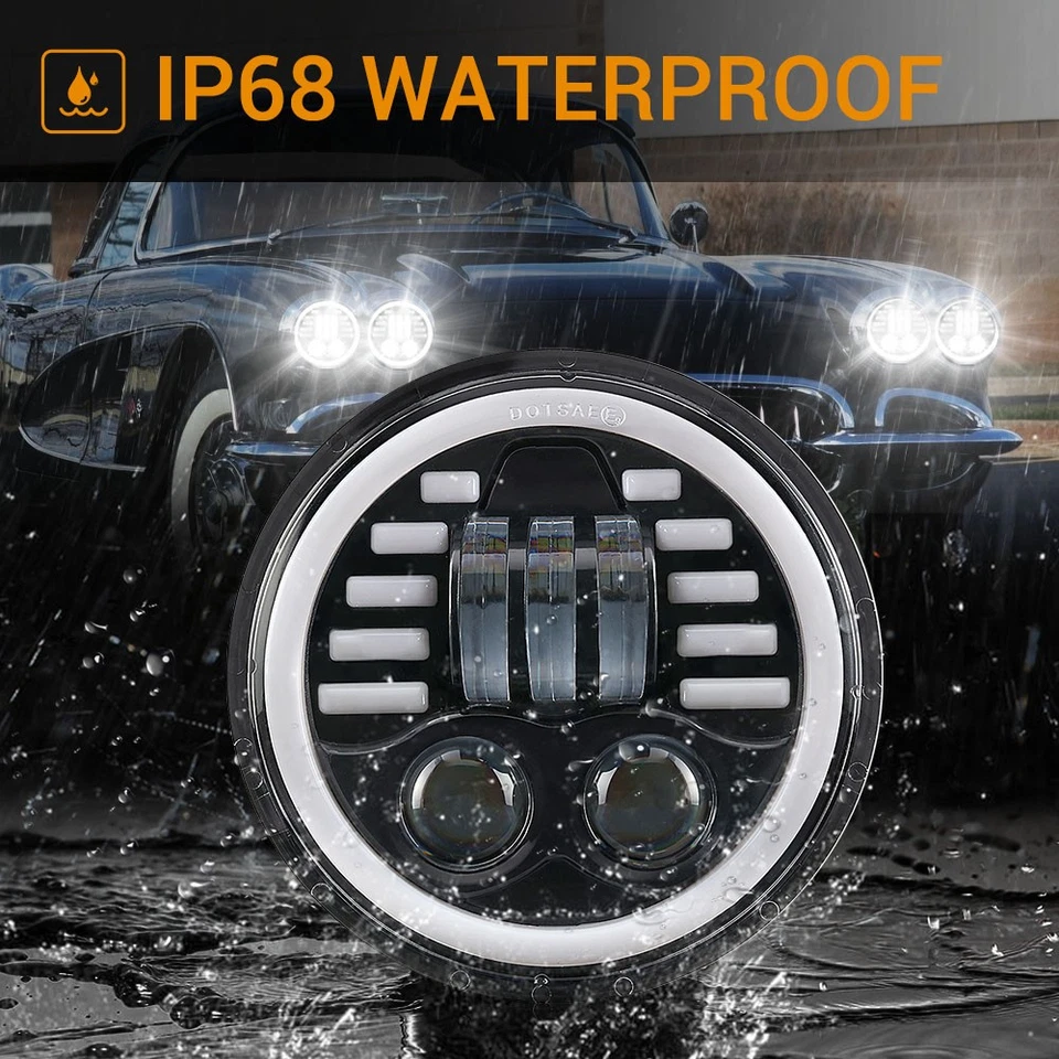 Faróis de LED Hi/Lo DRL sinal de seta fluxo Hi/Lo DRL para Pontiac Catalina 58-76 4x 5,75" - Imagem 4 de 4