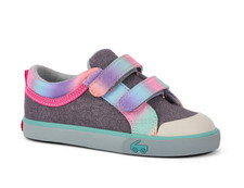 See Kai Run Robyne Gray Denim/Rainbow Sneakers Girls FULL SIZE