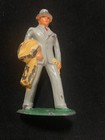 BARCLAY Train Layout Figure Businessman with Overcoat Made In USA  — photo 8