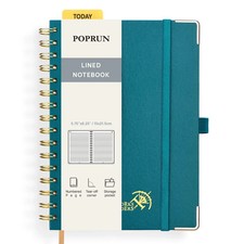 College Ruled Spiral Notebooks - Pacific Green, A5-5.75'' x 8.25'' -