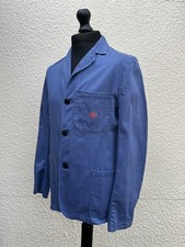 Vintage British Rail Cotton Drill Chore Blue Workwear Jacket-38" Chest, Small
