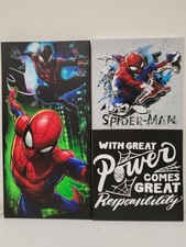 SPIDER-MAN - Marvel Canvas Wall Art Decor 3 Piece Set 12" x 24" And 2- 12" x 12"