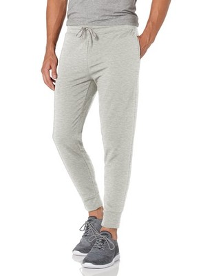 Men's Active Basic Fleece Jogger Sweatpants, Light Heather Grey, Small