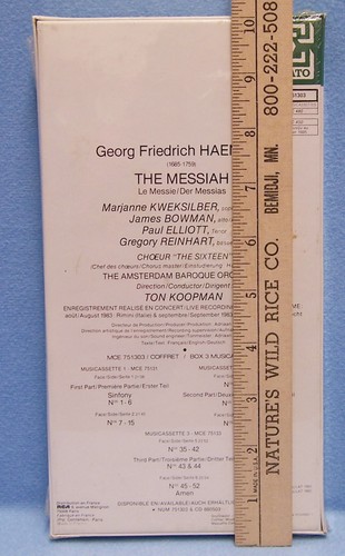 Haendel "The Messiah" Cassette Live Recording Sealed Italy & Holland 1983 Erato - Picture 2 of 2
