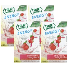 True Lemon, Energy, Strawberry Dragonfruit, 6 Packets - Bundle of 4