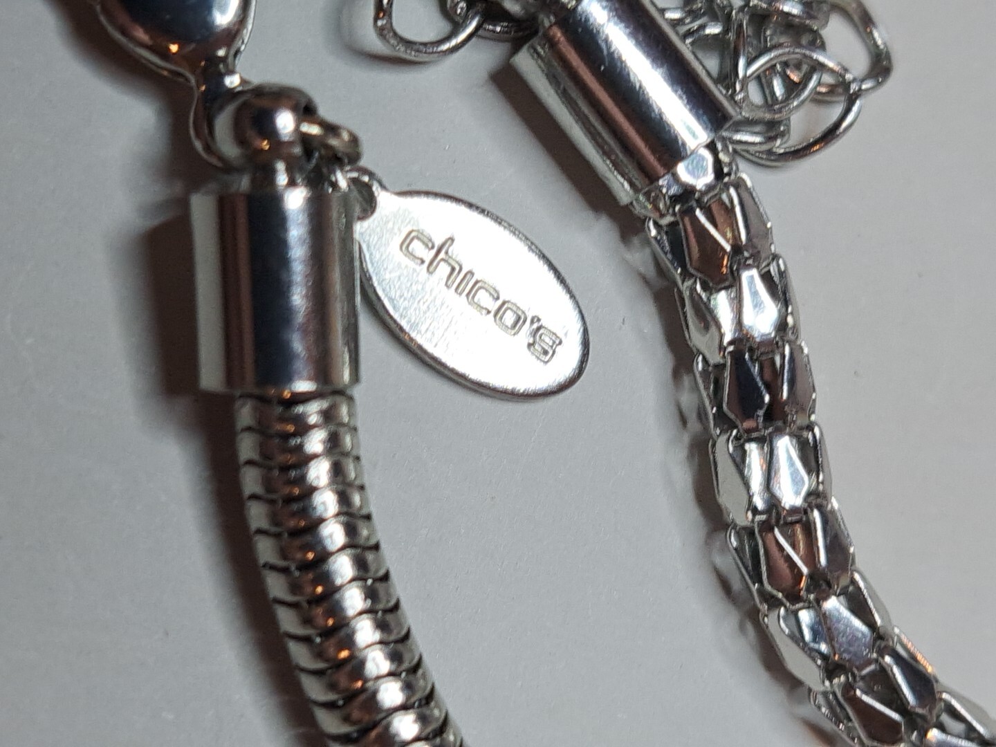 Chico's Silvertone Statement Pendant Ingot Tassel… - image 3