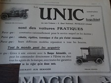 Unique car GEORGES RICHARD with PUTEAUX advertising paper ILLUSTRATION 1909 collar
