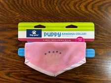 Princess Dog collar bandana rhinestones XS pink crown