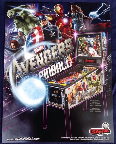 Original Marvel The Avengers Pro Pinball Machine Flyer by STERN | eBay