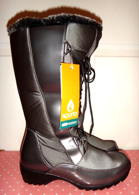 Sporto ECO System Women's Gray Silver Waterproof Warm Winter BOOTS Faux Fur Sz 7