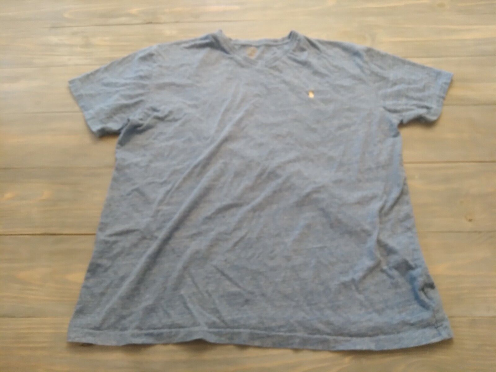 Polo Ralph Lauren uomo maglietta grande scollo a V blu ricamato logo pony