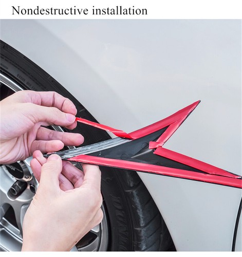 2Pc ABS Car Fender Body Decoration Sticker Car Black Badge Trim Side Wing Emblem - Picture 5 of 6