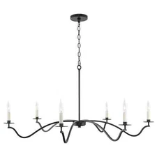 Kira Home Pennington 42" 6-Light Large Modern Chandelier + Curved Arms, Adjustab