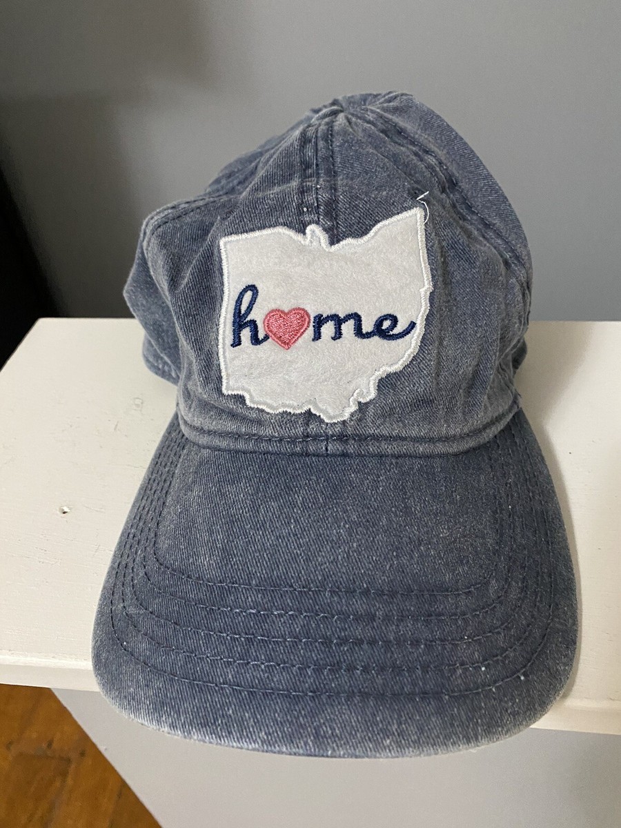 Womens Ohio Home Free Denim Hat Adjustable With Leather Strap | eBay