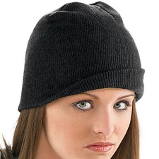 Black knit fitted skull cap- MC, MA, LA, XL available