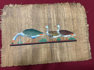 EGYPTIAN HAND PAINTED PHARAOH PAPYRUS of Geese  .
