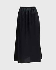 NEW Eileen Fisher Hammered Silk/Cotton A-Line Skirt in Steel Size M P3379