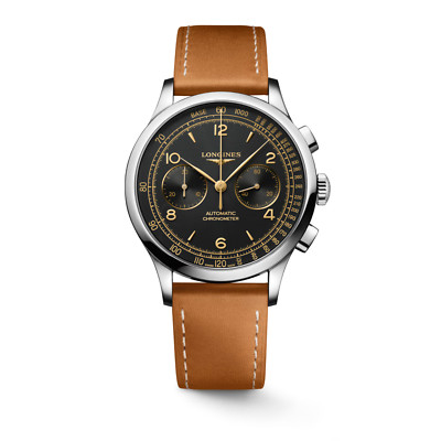 Longines Record Chronograph Black Dial Auto 40 mm Watch (L29214562)