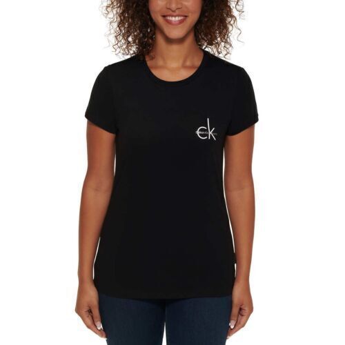 ★ ★ Women's Slim Script CK Logo Short Sleeve T- Calvin Klein Jeans Ladies' Logo Short Sleeve Tee | eBay