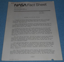 NASA Fact Sheet KSC 101-79 Astronaut Selection Training - June 1979