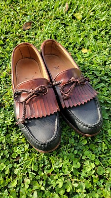 Allen Edmonds NOTTINGHAM black brown leather kiltie slip on  display picture 2