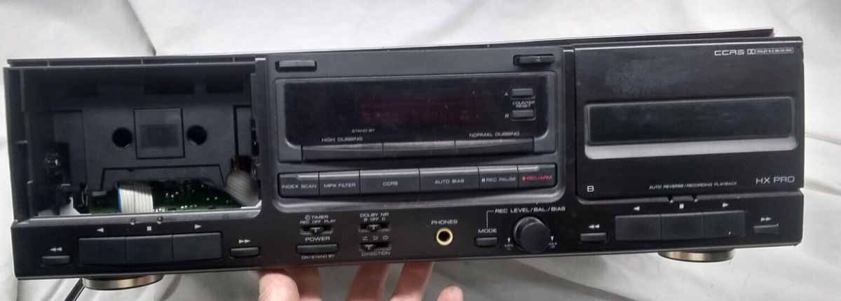 Kenwood KX-W6060 Double Stereo Cassette Deck For Parts Repair Not