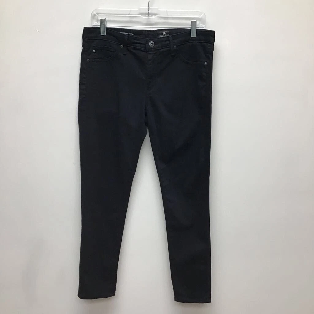 AG Adriano Goldschmied Womens Slim Skinny Jeans Black Pockets Dark Wash USA 30R