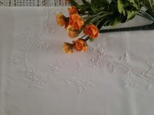 Lenzuola ricamate a punto pieno in pregiato cotone percalle di altissima qualita