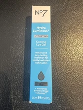 No7 Hydra Luminous+ Hydrating Cooling Eye Gel 15 mL 0.5 fl oz - New