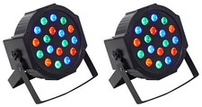  2 Rockville RockPAR50 LED RGB Compact Par Can DJ/Club DMX Wash Lights