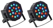 (2) Rockville RockPAR50 LED RGB Compact Par Can DJ/Club DMX Wash Lights