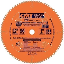 CMT P12096 1" Bore ITK Melamine & Ultra Finish Saw Blade, 12" x 96 Teeth