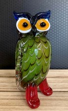 Glasfigur Eule Uhu Vogel Skulptur Dekofigur Glaskunst Kristallglas Tierfigur Neu