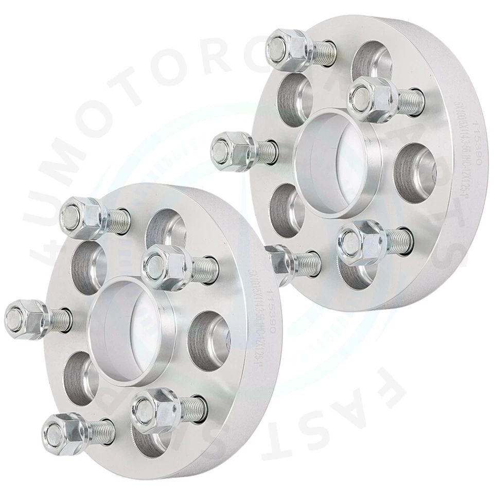 For 2004-06 Saab 9-2X Subaru Toyota Scion 2x 25mm 5x100 to 5x114.3 Wheel Spacers - Image 2 of 4